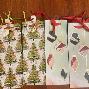 Festive Christmas Wine Gift Bags Set